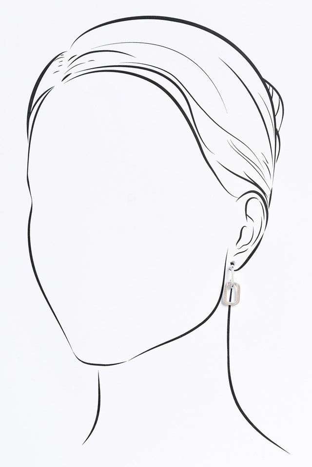 Jeanie Silver Rectangle Drop Earrings