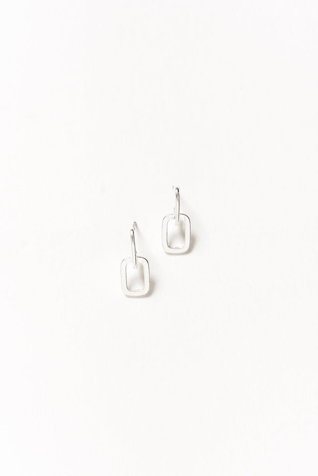 Jeanie Silver Rectangle Drop Earrings