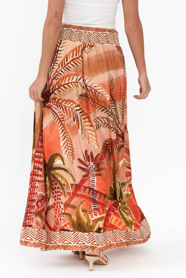 Jeannie Orange Palm Maxi Skirt image 6