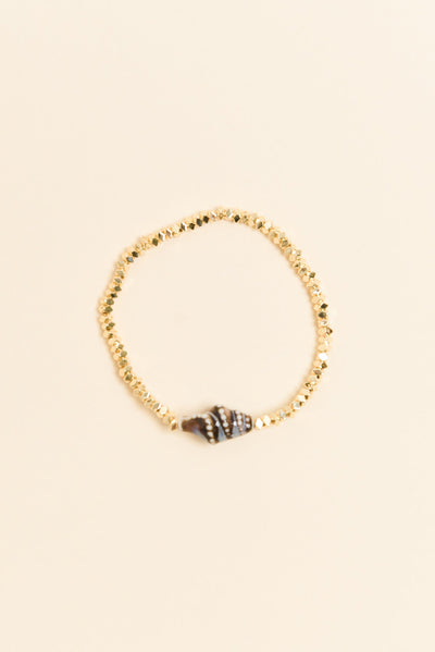 Jena Chocolate Shell Beaded Bracelet