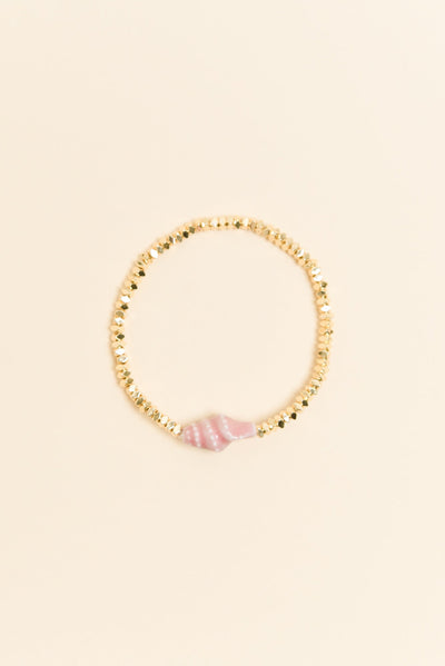 Jena Pink Shell Beaded Bracelet