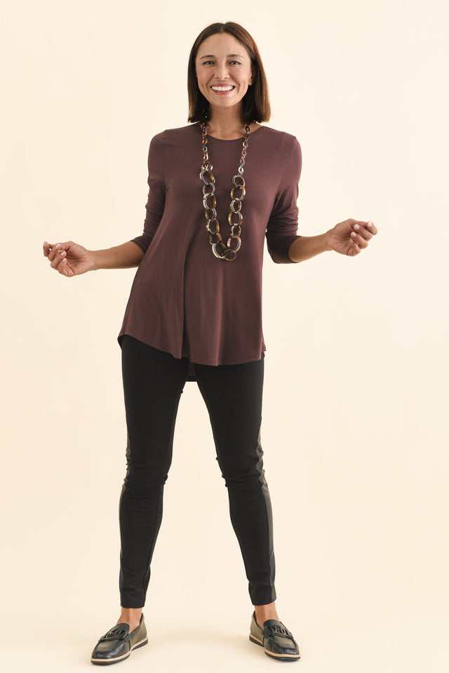 Jesse Black Trim Stretch Leggings,Brunette model,alt text|model:Cara image 7
