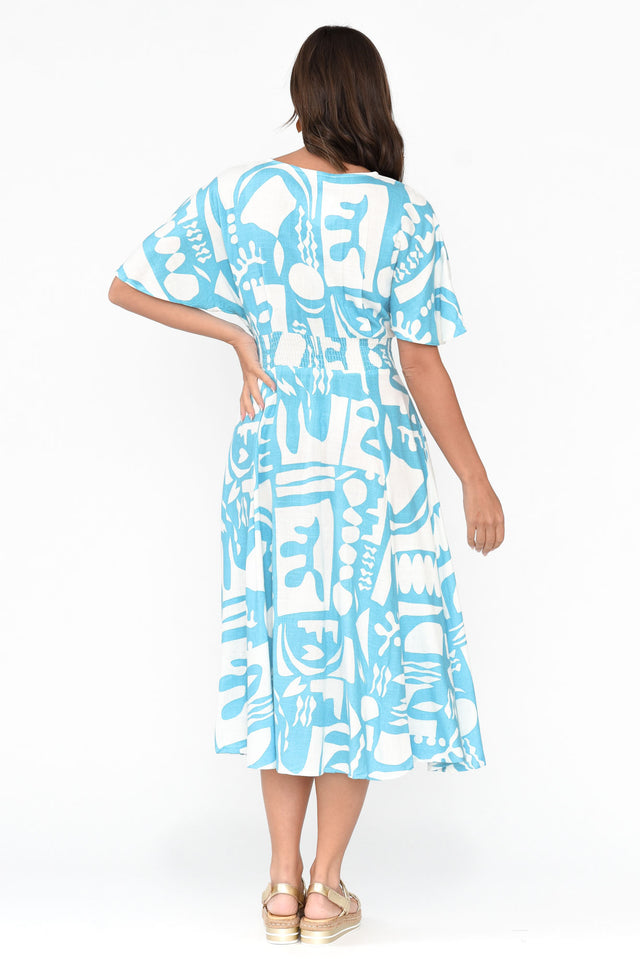 Joel Blue Abstract Button Dress image 5