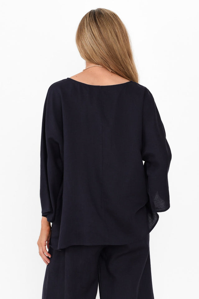 Johanna Navy Layered Top