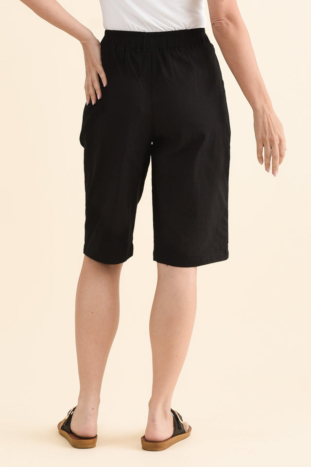 Jora Black Pocket Shorts,Back,Brunette model,alt text|model:Cara image 4