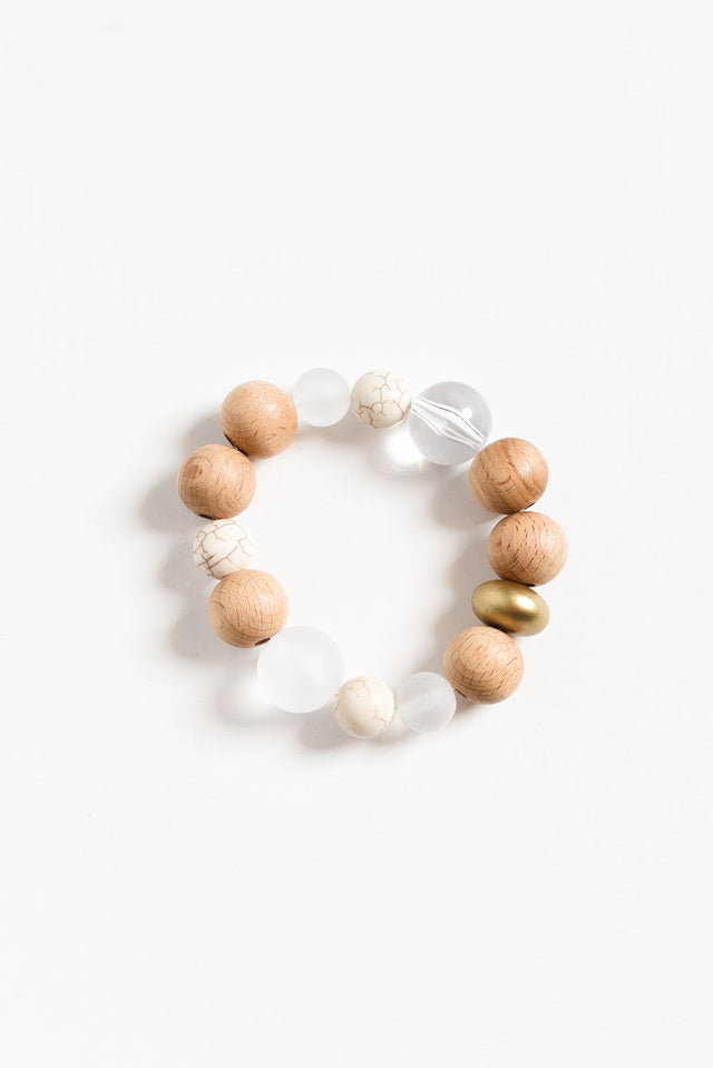 Josey Natural Wood Beaded Bracelet image 1