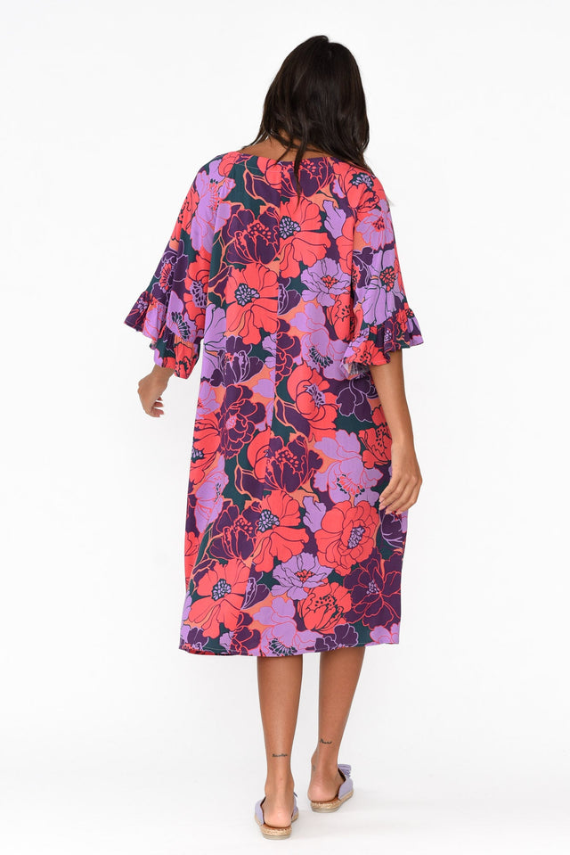 Julien Purple Garden Frill Sleeve Dress image 5