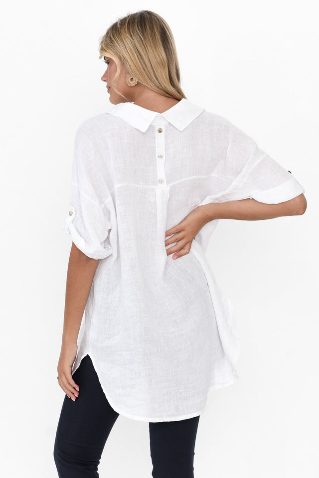 Kakadu White Linen Button Shirt