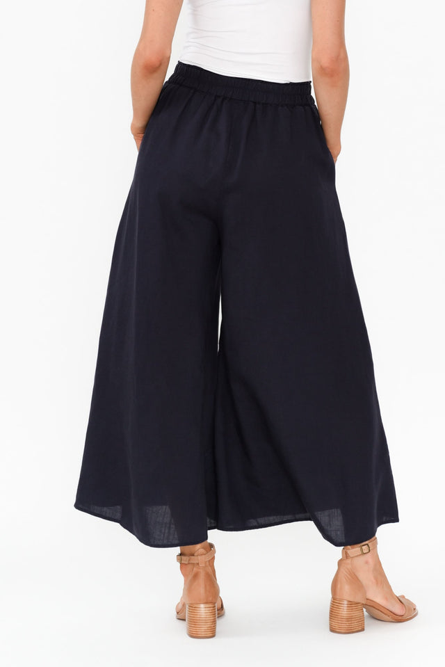 Kaleo Navy Linen Blend Pants