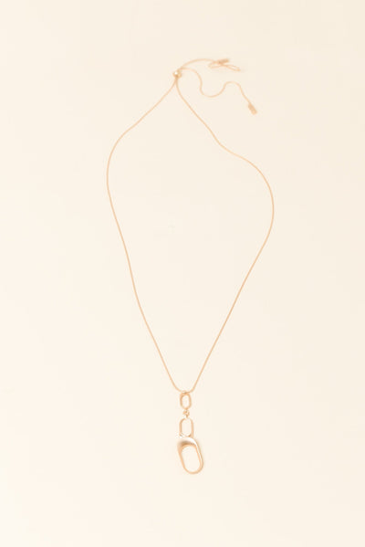 Kalinda Gold Oval Tiered Necklace