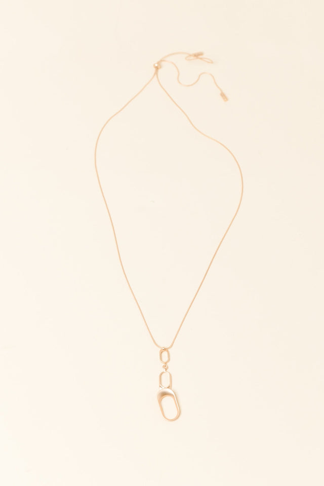 Kalinda Gold Oval Tiered Necklace