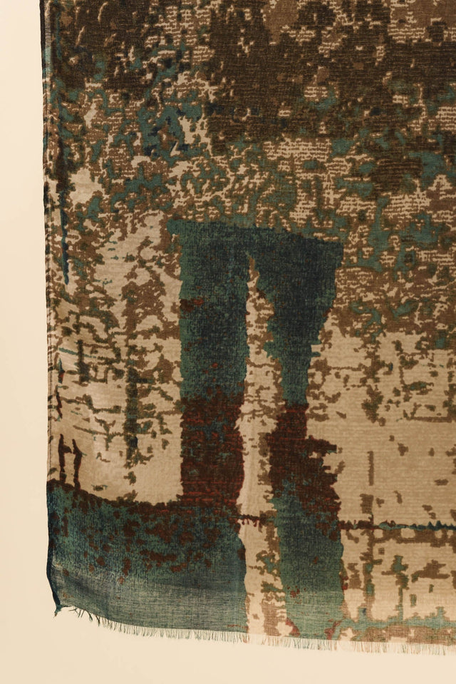 Kallo Green Abstract Scarf image 4