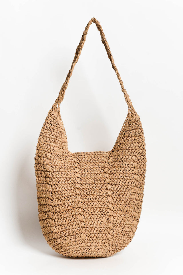 Kamaria Tan Straw Shoulder Bag image 1