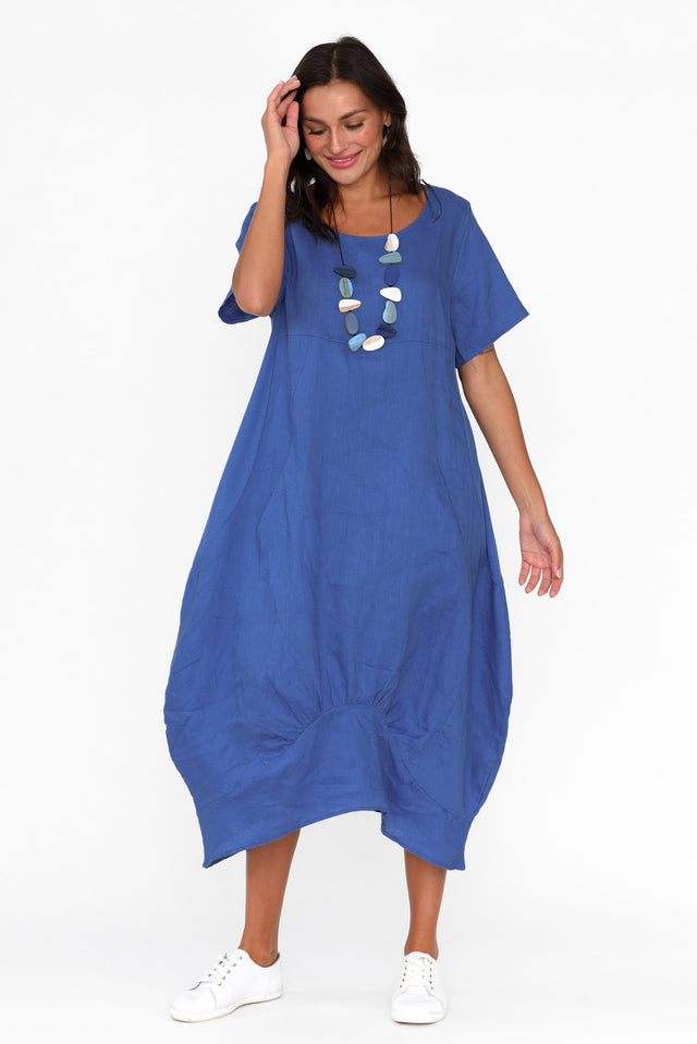 Kandace Cobalt Linen Pocket Dress