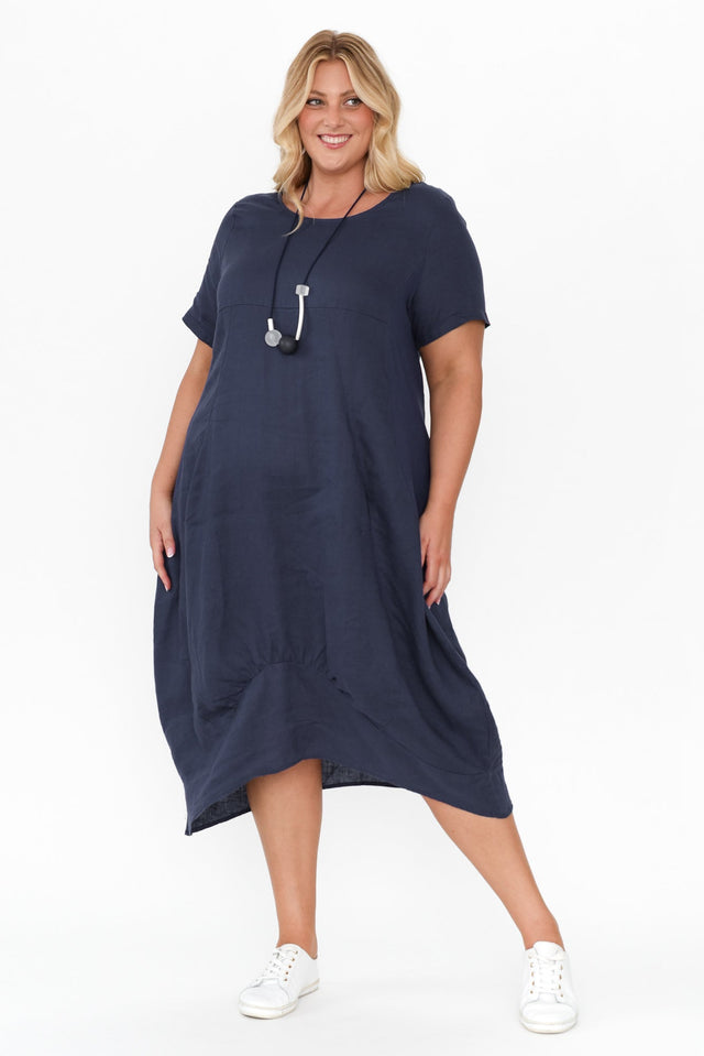 Womens Natural Linen Over-Sized Tunic Dress - The Dressing Room NZ