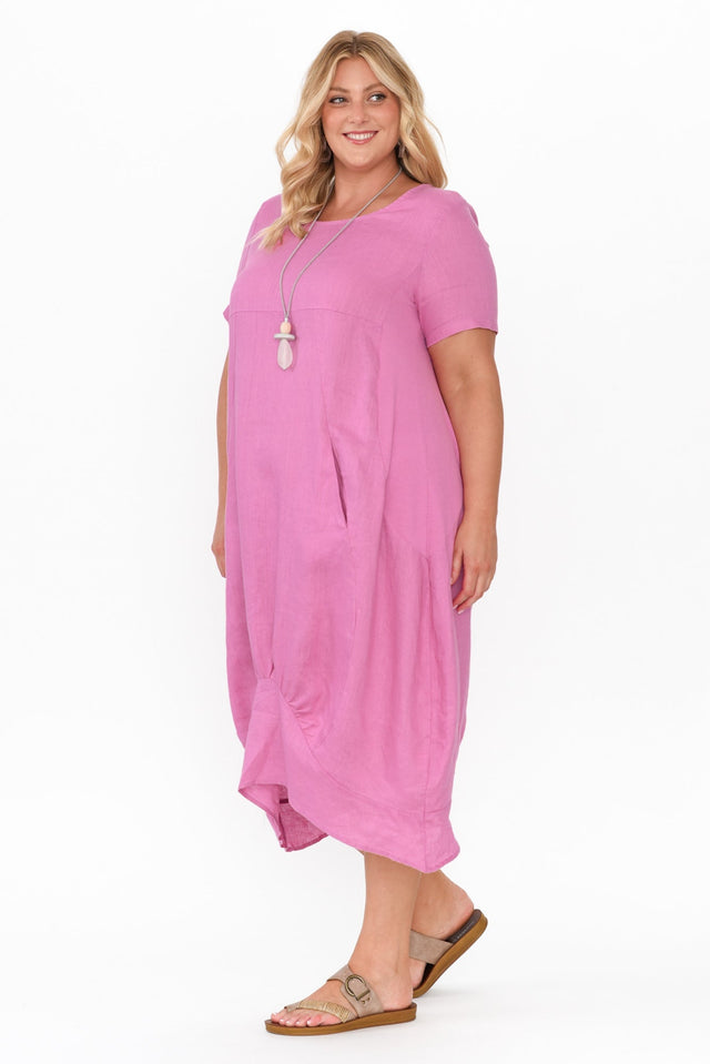 Kandace Pink Linen Pocket Dress image 9
