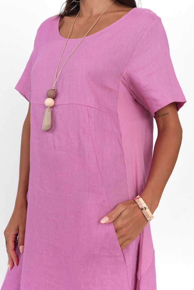 Kandace Pink Linen Pocket Dress image 7