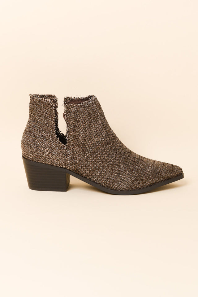 Kani Brown Raffia Heeled Boot image 1