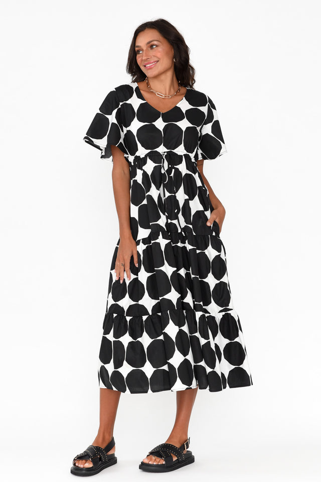 Kasey Black Spot Cotton Poplin Dress image 1