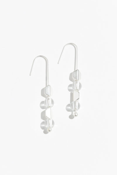 Kasis Silver Beaded Hook Earrings