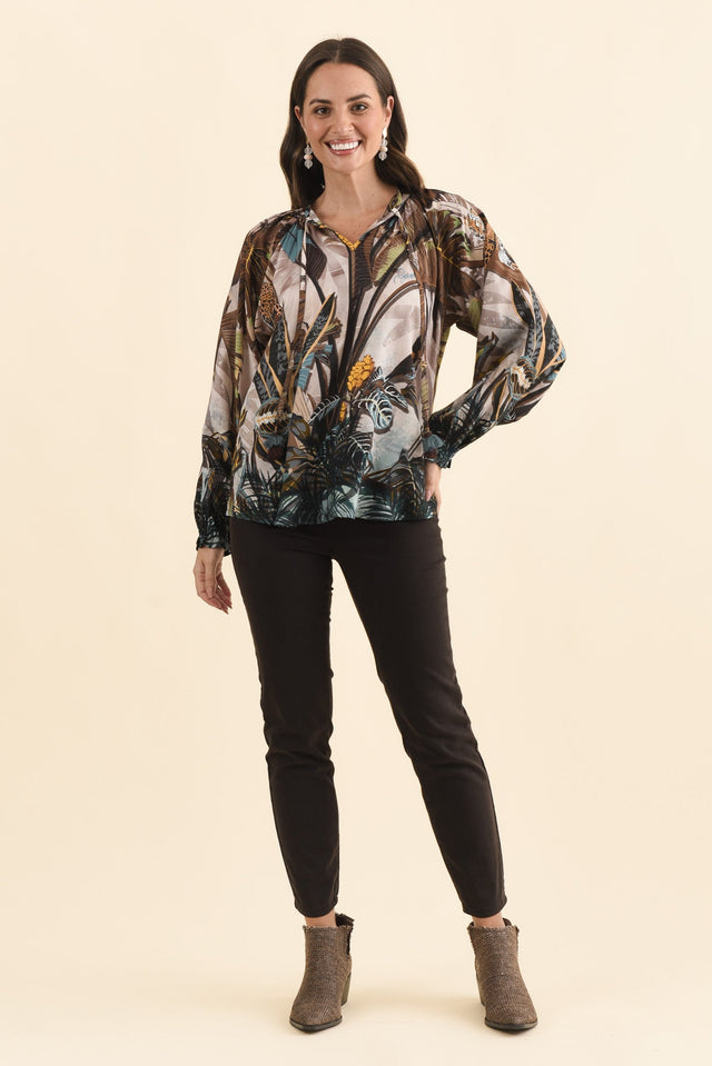 Katene Brown Jungle Tassel Top,Brunette model,alt text|model:MJ image 7