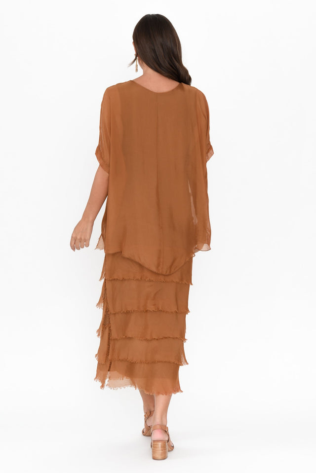 Katerina Bronze Silk Overlay Maxi Dress image 4