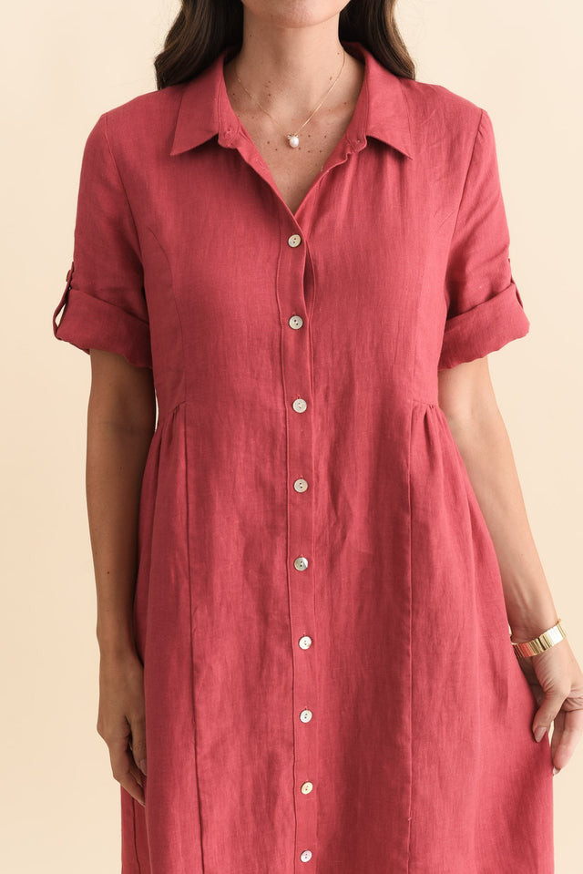 Katy Berry Linen Pocket Dress,Brunette model,alt text|model:MJ image 6