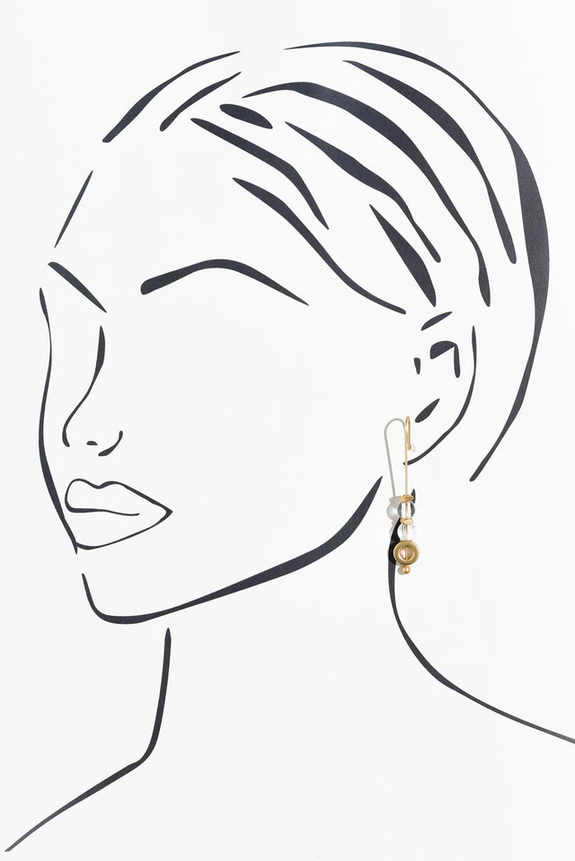 Kavala Gold Beaded Hook Earrings image 2