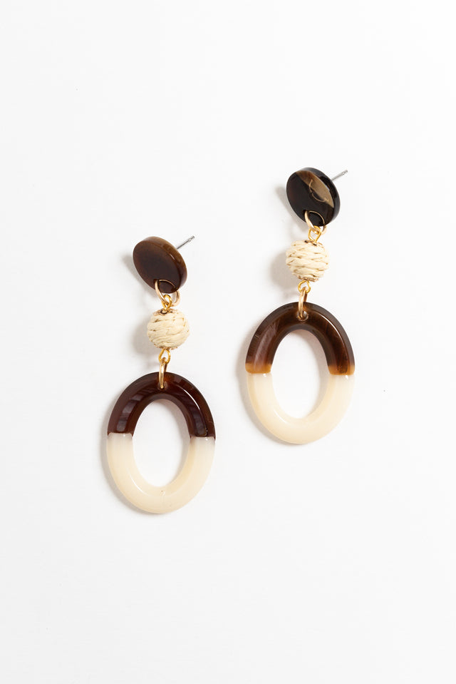 Kazimira Natural Oval Drop Earrings