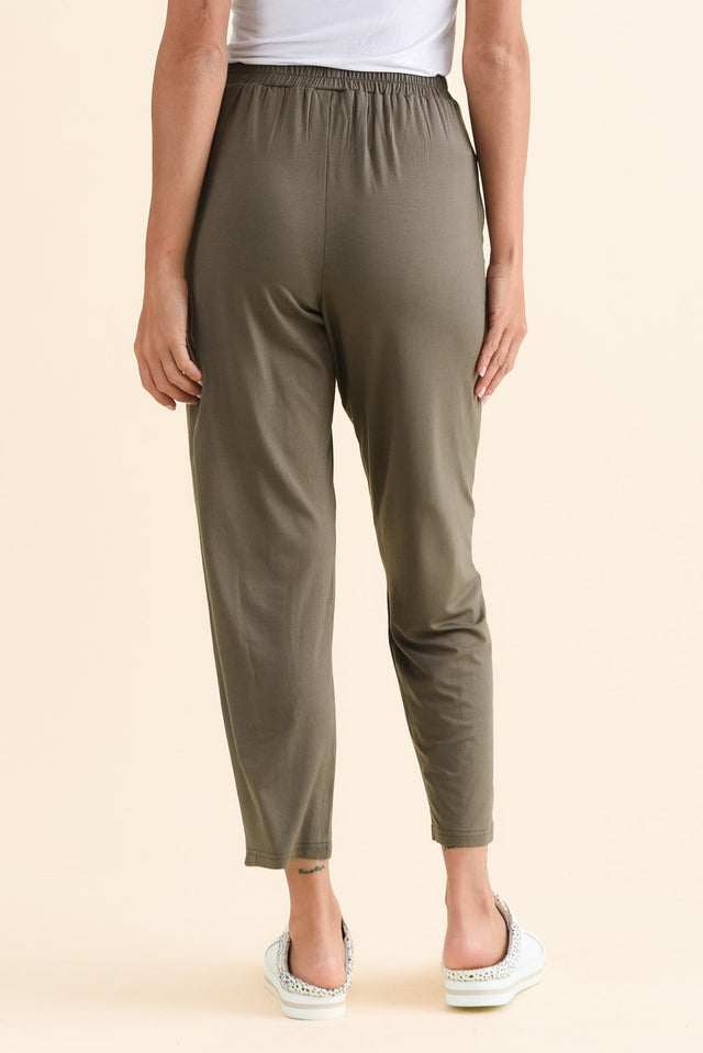 Kennedy Khaki Stretch Pocket Pants,Back,Brunette model,alt text|model:Brontie image 4