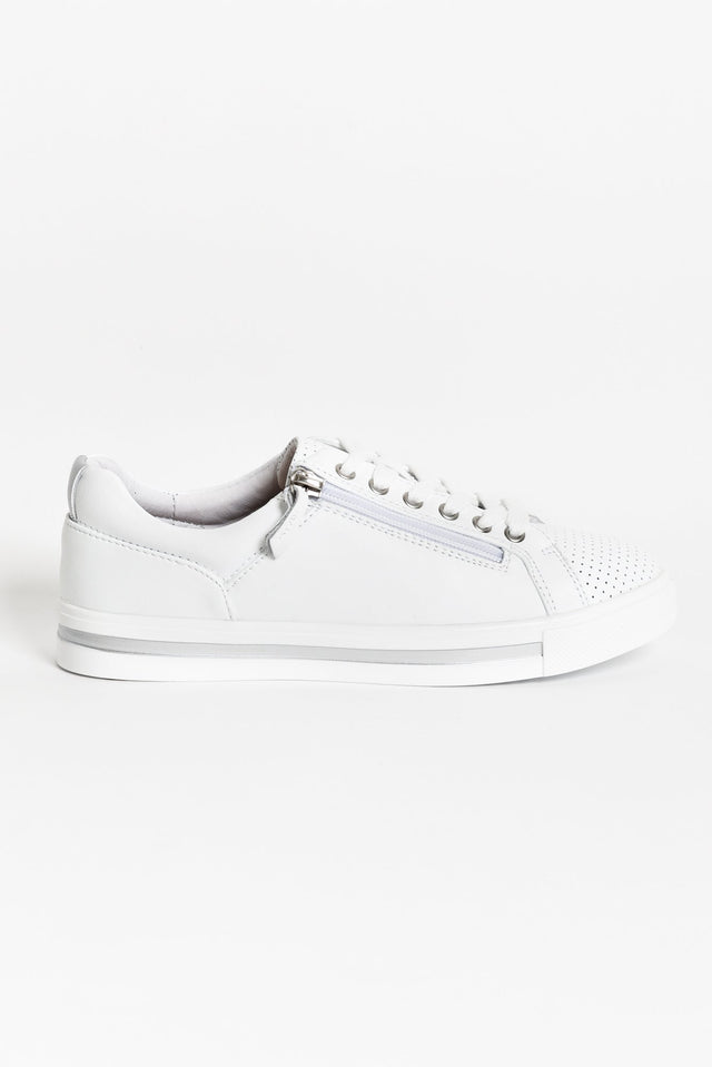Kiki White Leather Zip Sneaker image 7