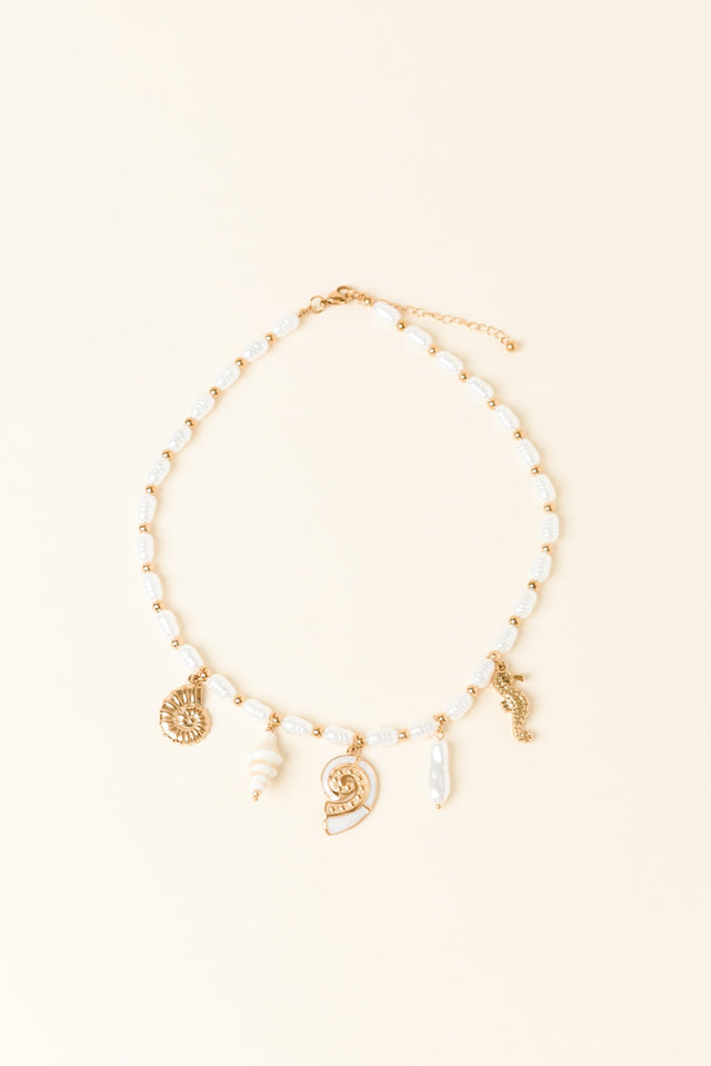 Kimmy Gold Pearl Charm Necklace image 1