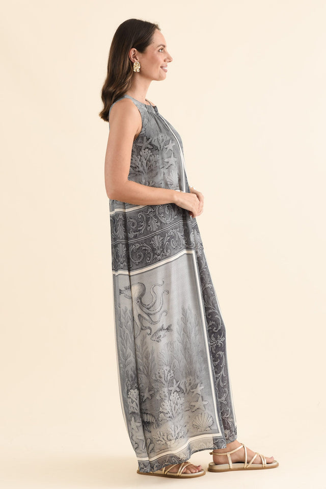 Koi Grey Seaside Sleeveless Dress,Side,Brunette model,alt text|model:MJ image 3
