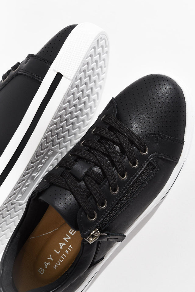Koko Black Leather Zip Sneaker image 4