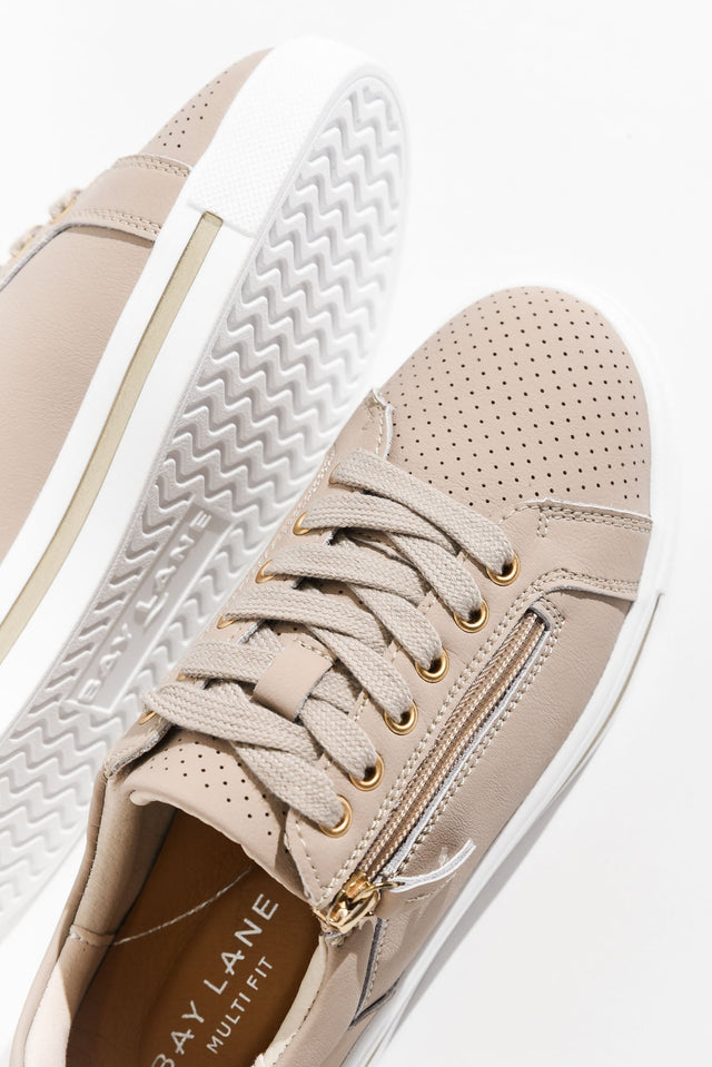 Koko Nude Leather Zip Sneaker image 3