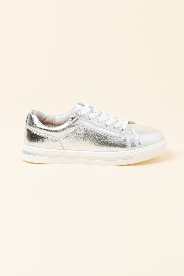 Koko Silver Leather Zip Sneaker image 1