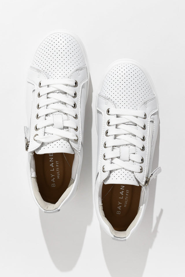 Koko White Leather Zip Sneaker image 4