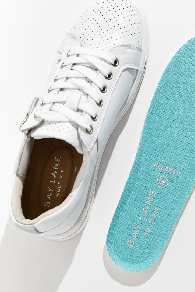Koko White Leather Zip Sneaker image 5
