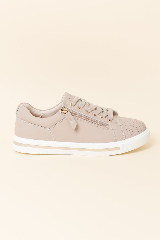 Koko Nude Leather Zip Sneaker