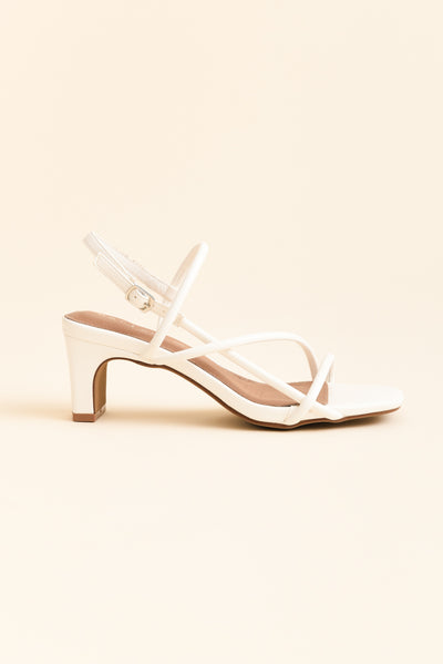 Krystal White Crossover Heel