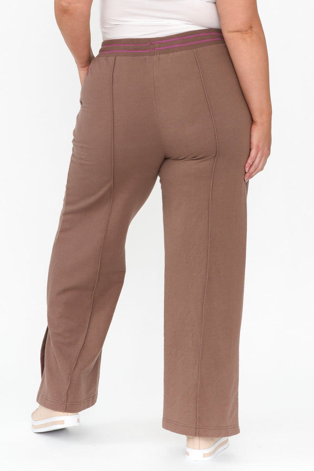 Kyla Brown Cotton Blend Wide Leg Pants image 12