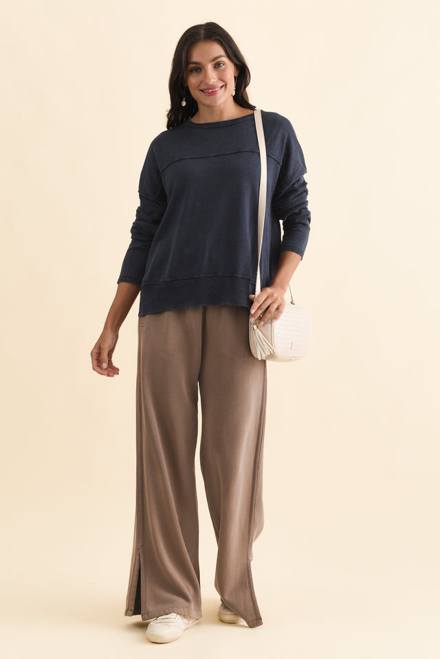 Venus Mocha Cotton Wide Leg Sweatpants banner image