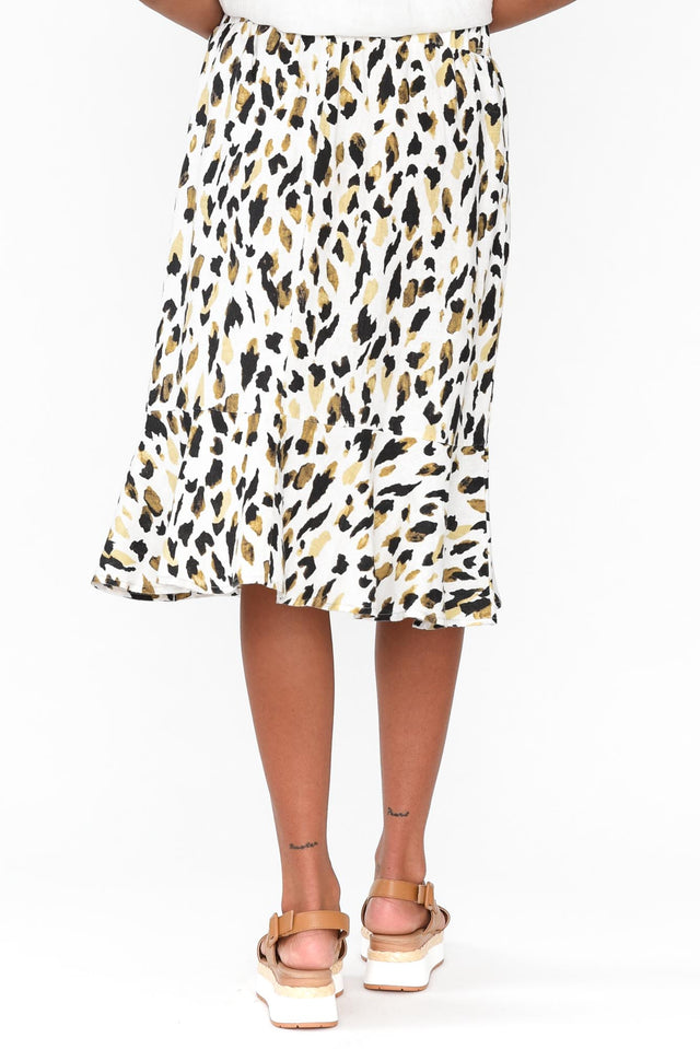 Lacey Animal Linen Frill Hem Skirt image 4