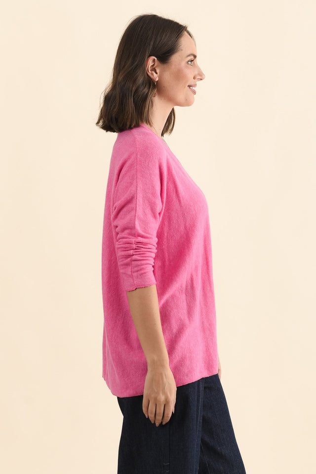 Lakin Pink Knit Jumper,Brunette model,alt text|model:MJ image 4