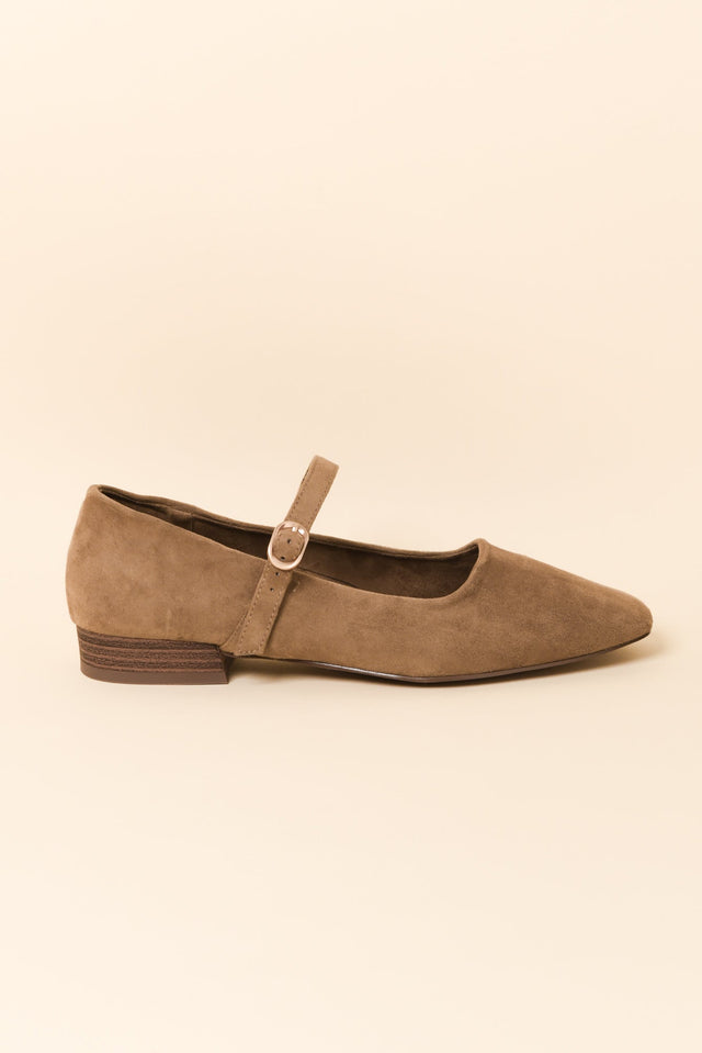 Landara Tan Suede Ballet Flat