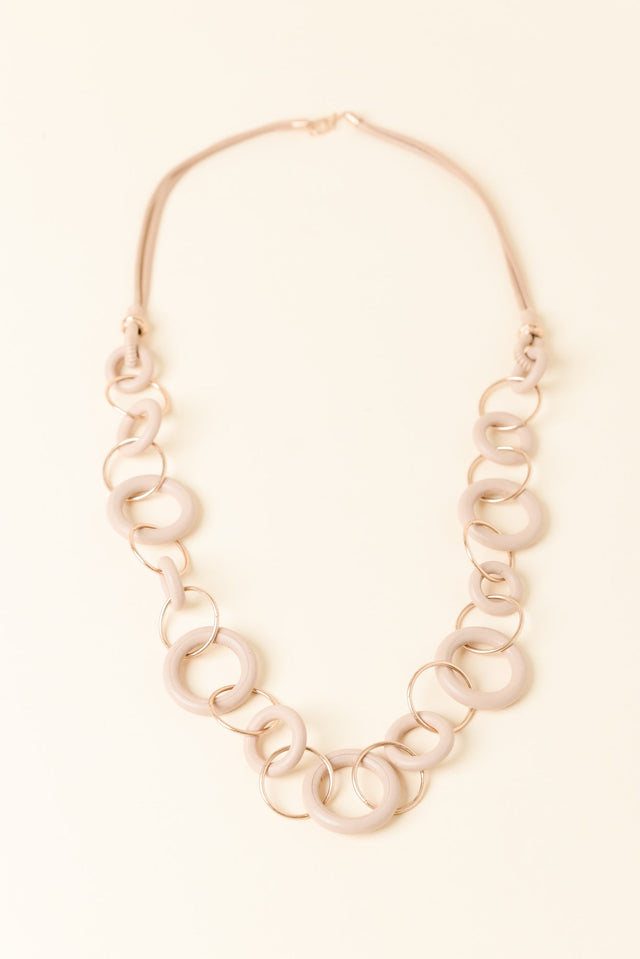 Lara Natural Wooden Link Necklace image 1