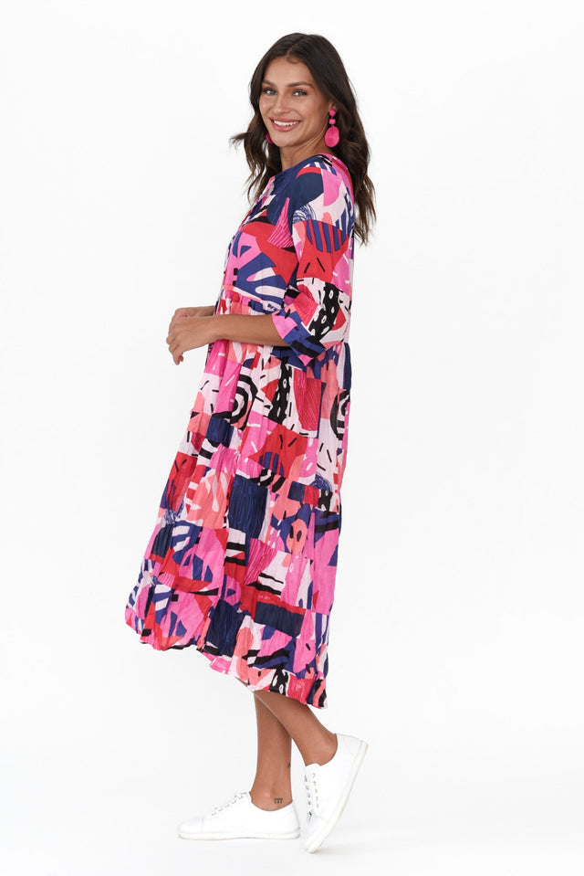 Layla Pink Tropics Crinkle Cotton Dress image 4