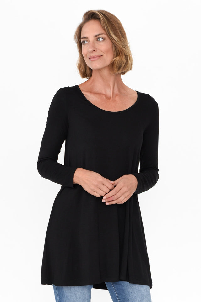 Leanne Black Bamboo Tunic Top image 1