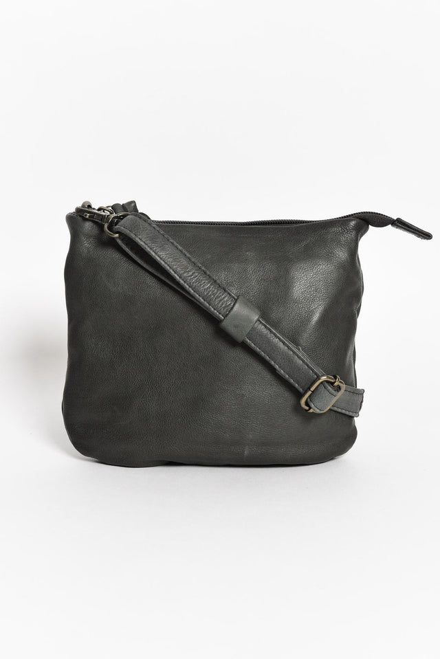 Leena Charcoal Leather Crossbody Bag