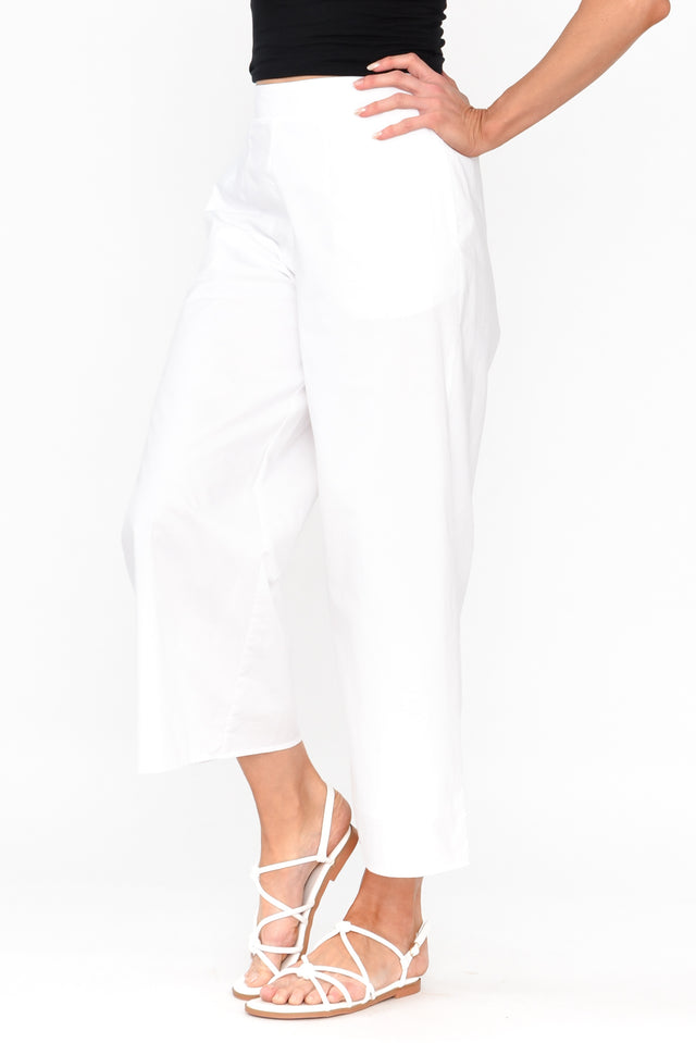 Leni White Cotton Poplin Pants image 3